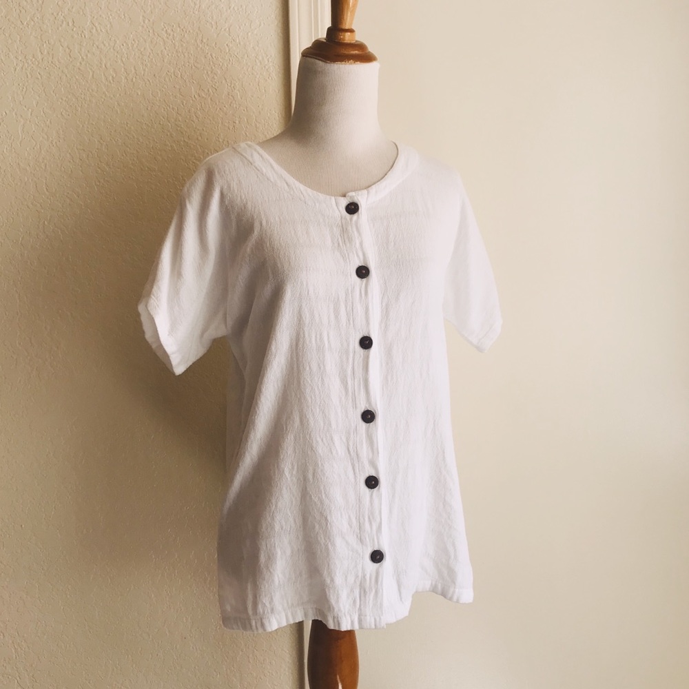 Natural Woven Cotton Top from Guatemala